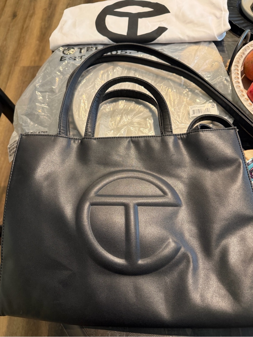 Telfar Medium Black Shopping Bag Tote Crossbody Shoulder Bag
